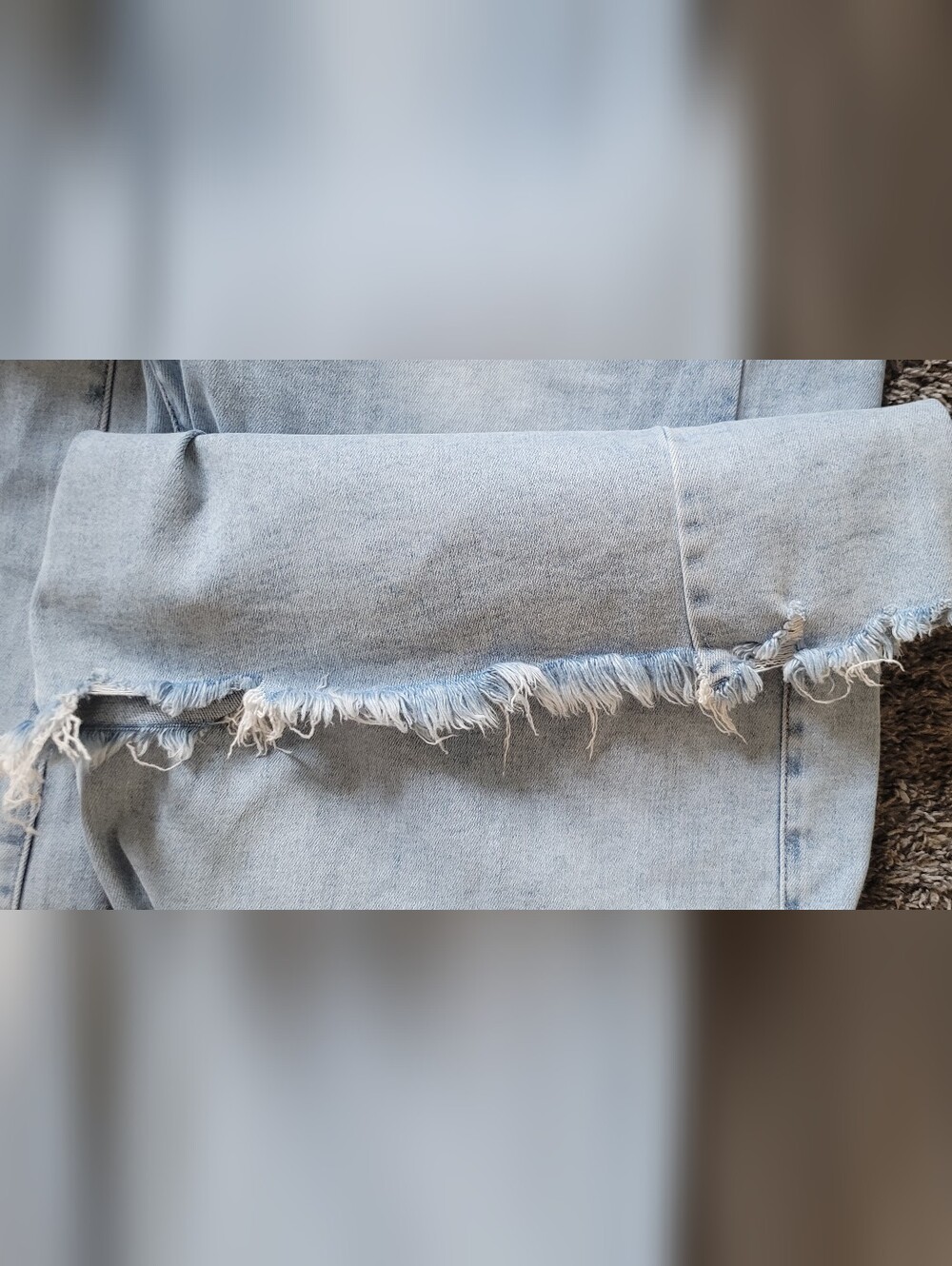 Plus Size Risen Light Blue Wide-Leg Frayed Hem Jeans Size 3x or 24W - Picture 7 of 11